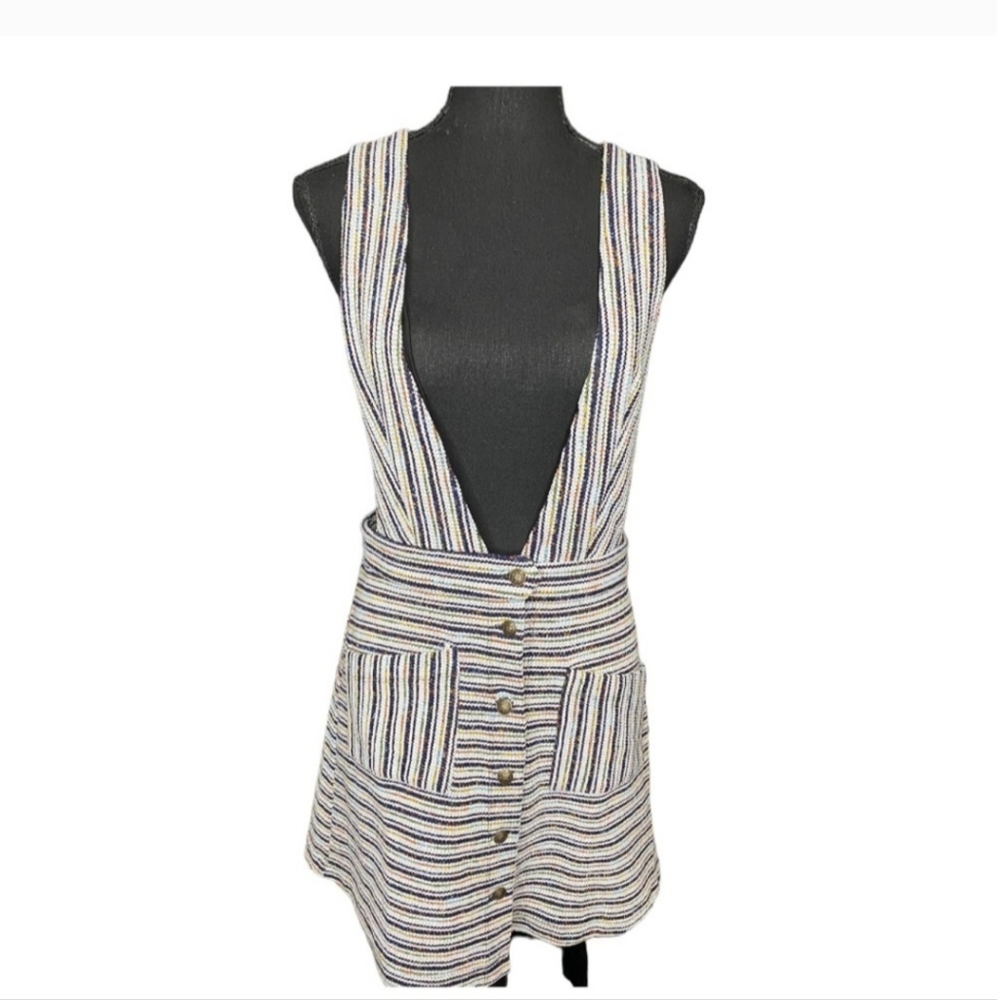 ModCloth Striped Button Front Jumper Size Medium